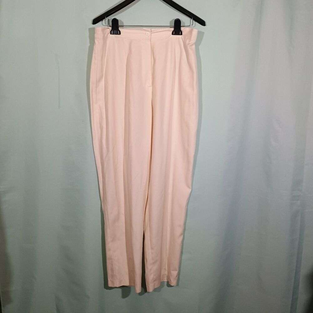 Women’s Blush Pink High Waist Dress Pants – Classic Straight Leg Trousers - Picture 1 of 4